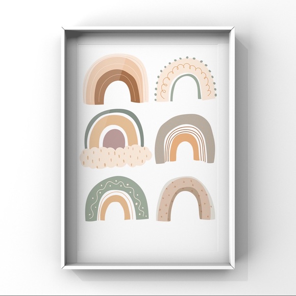 Triad Art & Design Other - Modern abstract neutral rainbow digital art print.